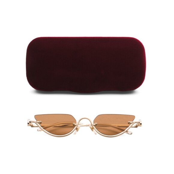GUCCI Gold 53mm Metal Half-circle Sunglasses